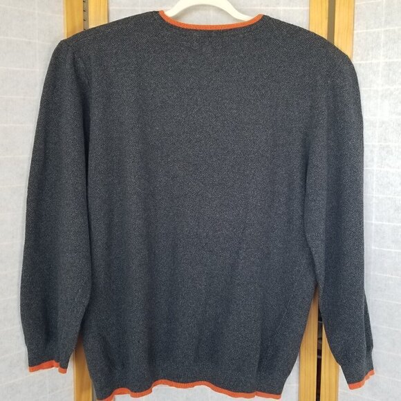 AFAIK Cotton Sweater Crew Neck Long Sleeves Dark Gray Orange Thermal Size XXL - Picture 8 of 8